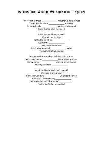 Is This The World We Created? - Queen