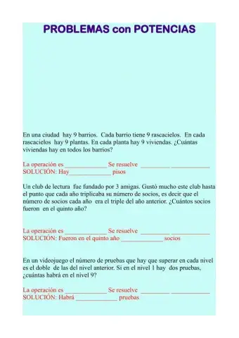 Problemas con potencias