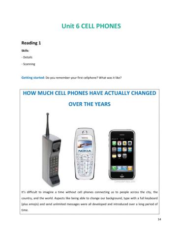 Reading 6  HOW MUCH CELL PHONES HAVE ACTUALLY CHANGED OVER THE YEARS