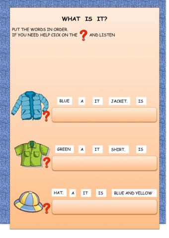 CLOTHES word order