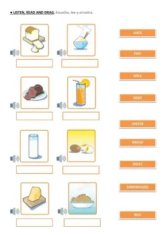 TAREA 2º inglés . Semana 13 de octubre FOOD AND DRINKS