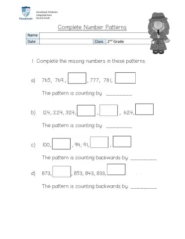 Patterns Worksheet