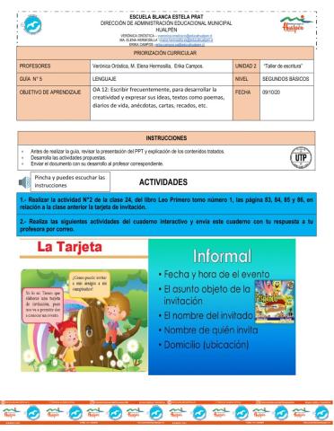 Lenguaje tarjeta de invitación