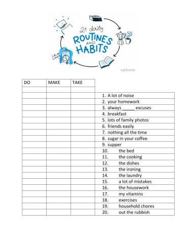 Collocations Daily Routine
