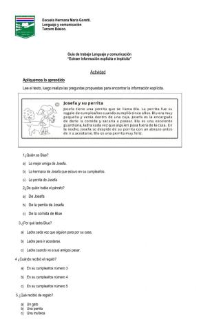 Guía de información explícita e implícita