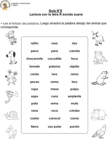 Lectura de palabras con sonidos R