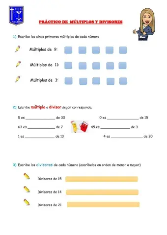 Práctico de múltiplos y divisores