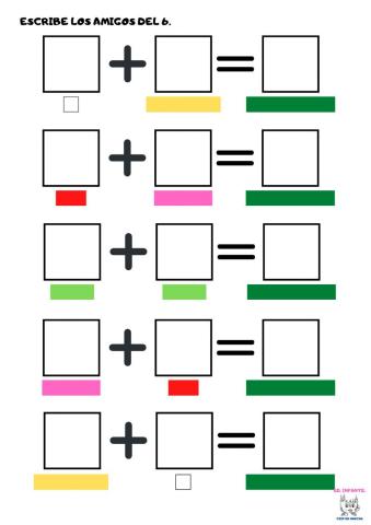 Números amigos del 6. Regletas Cuisenaire