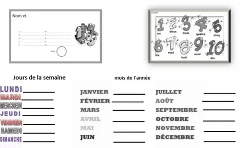 Numeros, dias y meses