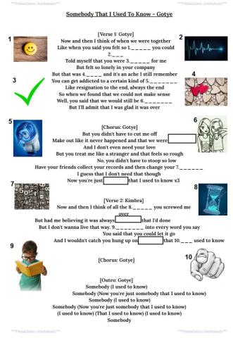 Song - Gotye - Somebody that I used to know