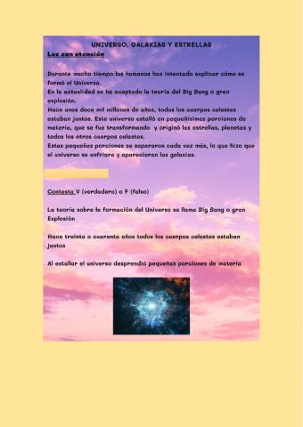 Universo, galaxias y estrellas