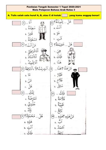 PTS 1 Bahasa Arab kelas 3
