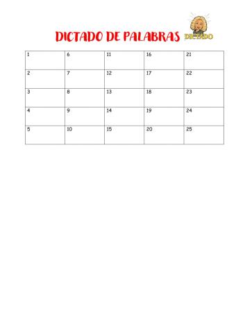 Dictado palabras