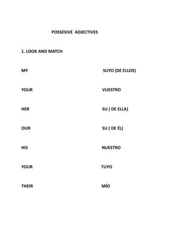 Possesive adjectives