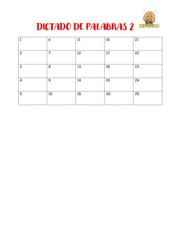 Dictado palabras 2