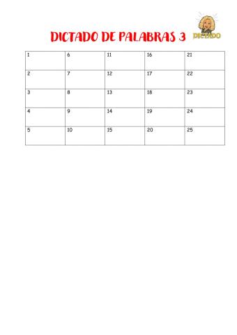 Dictado palabras 3