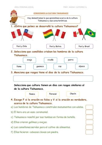 Conocemos la cultura Tiahuanaco