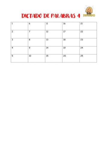 Dictado palabras 4
