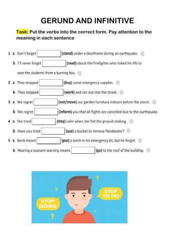 Gerund and infinitive