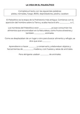 La vida el el paleolítico