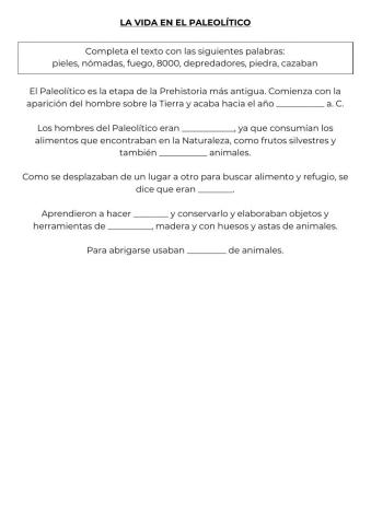 La vida el el paleolítico