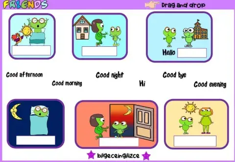 Greetings (drag and drop)Grade 2