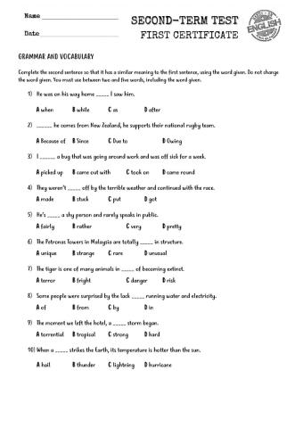 Fce second-term test
