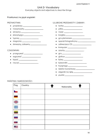 Everyday objects 2- Junior Explorer 4