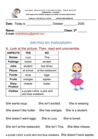 WRITING MY PARAGRAPH