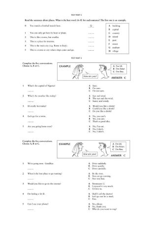 SABER test preparation part 1, 3 and 5