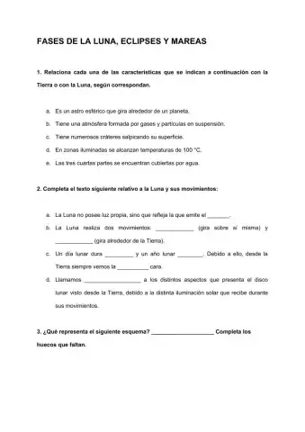 Fases de la Luna, eclipses y mareas