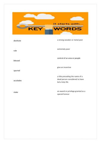 Keywords for reading
