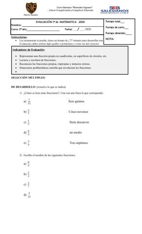 Evaluación de Fraciones
