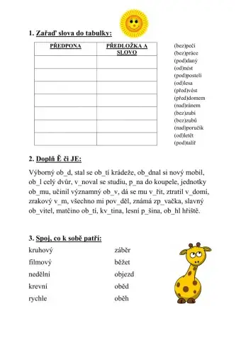 Předpony a předložky