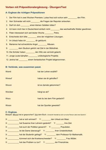Verben mit Präpositionen
