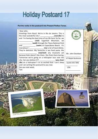 Present Perfect - Postcard