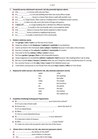 E8 U2 Miejsce zamieszkania Test