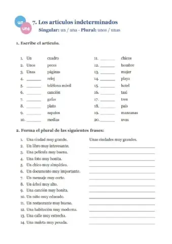 Artículos indeterminantes