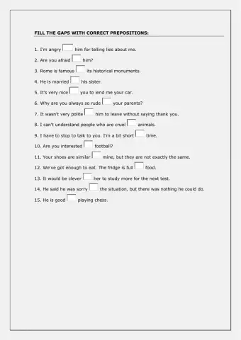 Verbs and prepositions