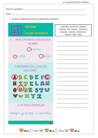 Ordea alfabéticamente