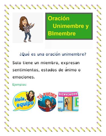 Oración unimembre y bimembre