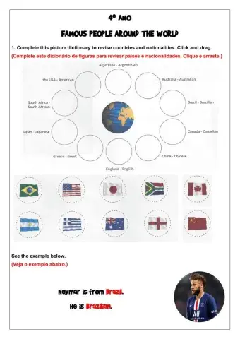 4º ano - Famous people around the world