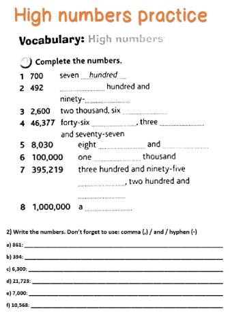 High numbers