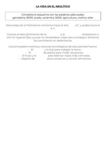 La vida en el neolítico
