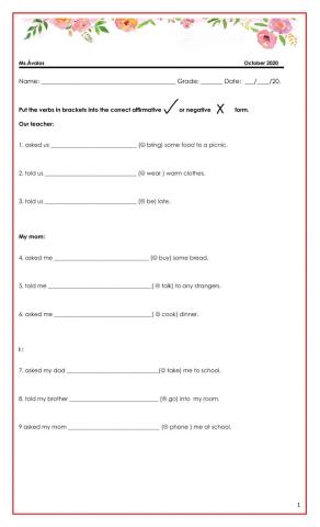 Reporting requests and commands