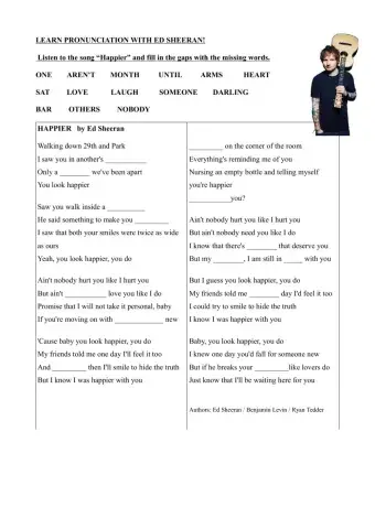 Learning pronunciation with Ed Sheeran