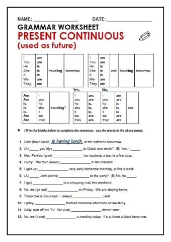 Present continuous for the future