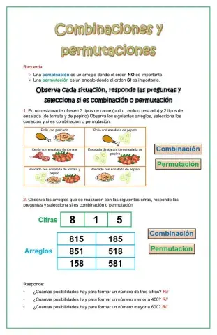 Combinaciones y permutaciones