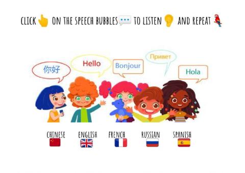 Hello in different languages