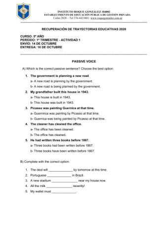 5º año - Actividad 1 - 1º Trimestre